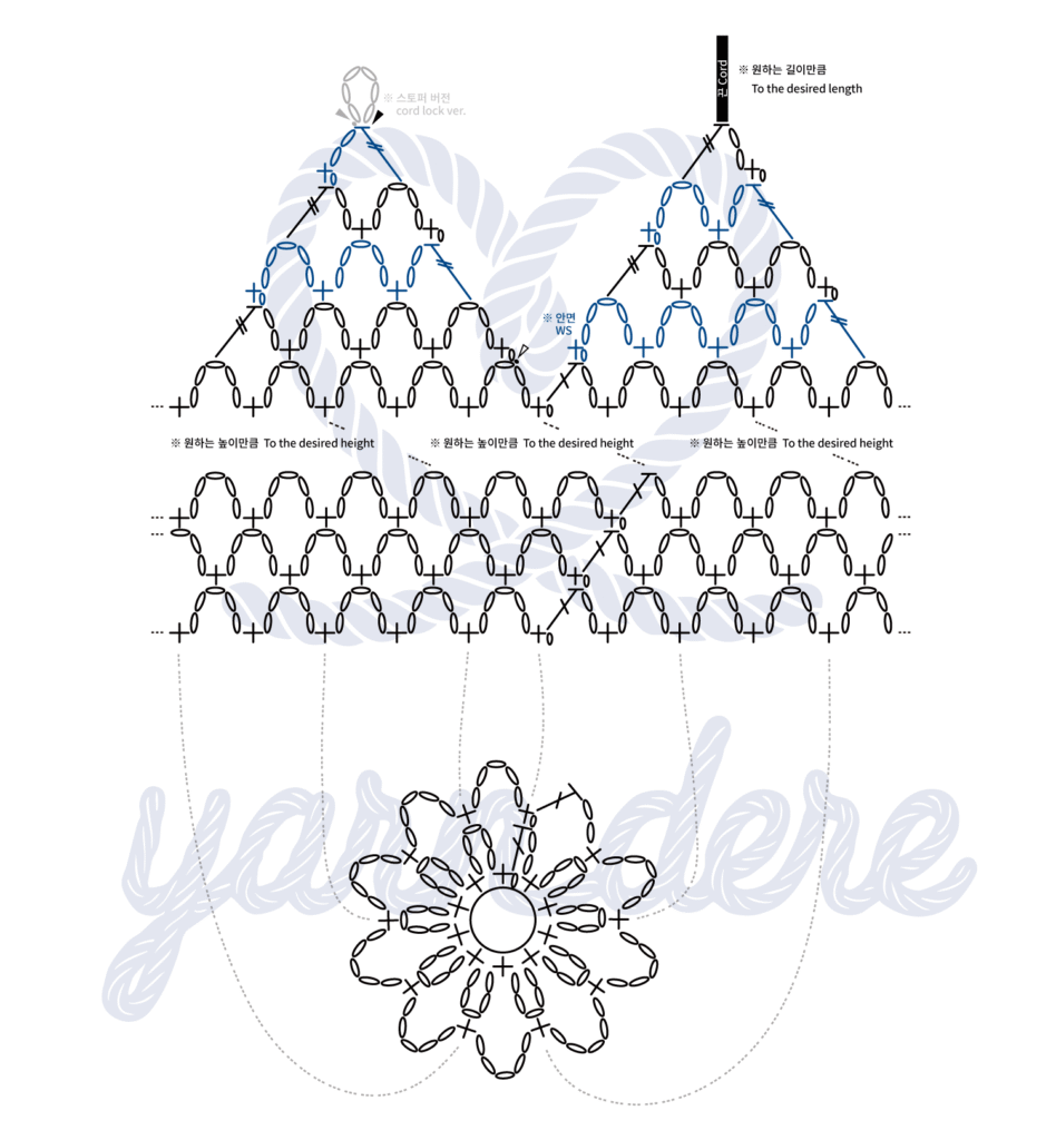 코바늘 네트무늬 보틀백 도안 – 얀데레