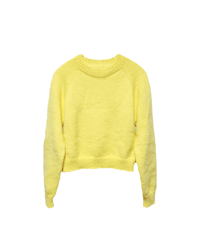 핸드메이드 노란색 래글런 풀오버